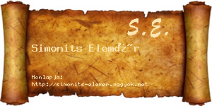 Simonits Elemér névjegykártya