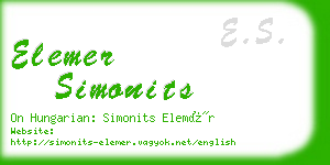 elemer simonits business card